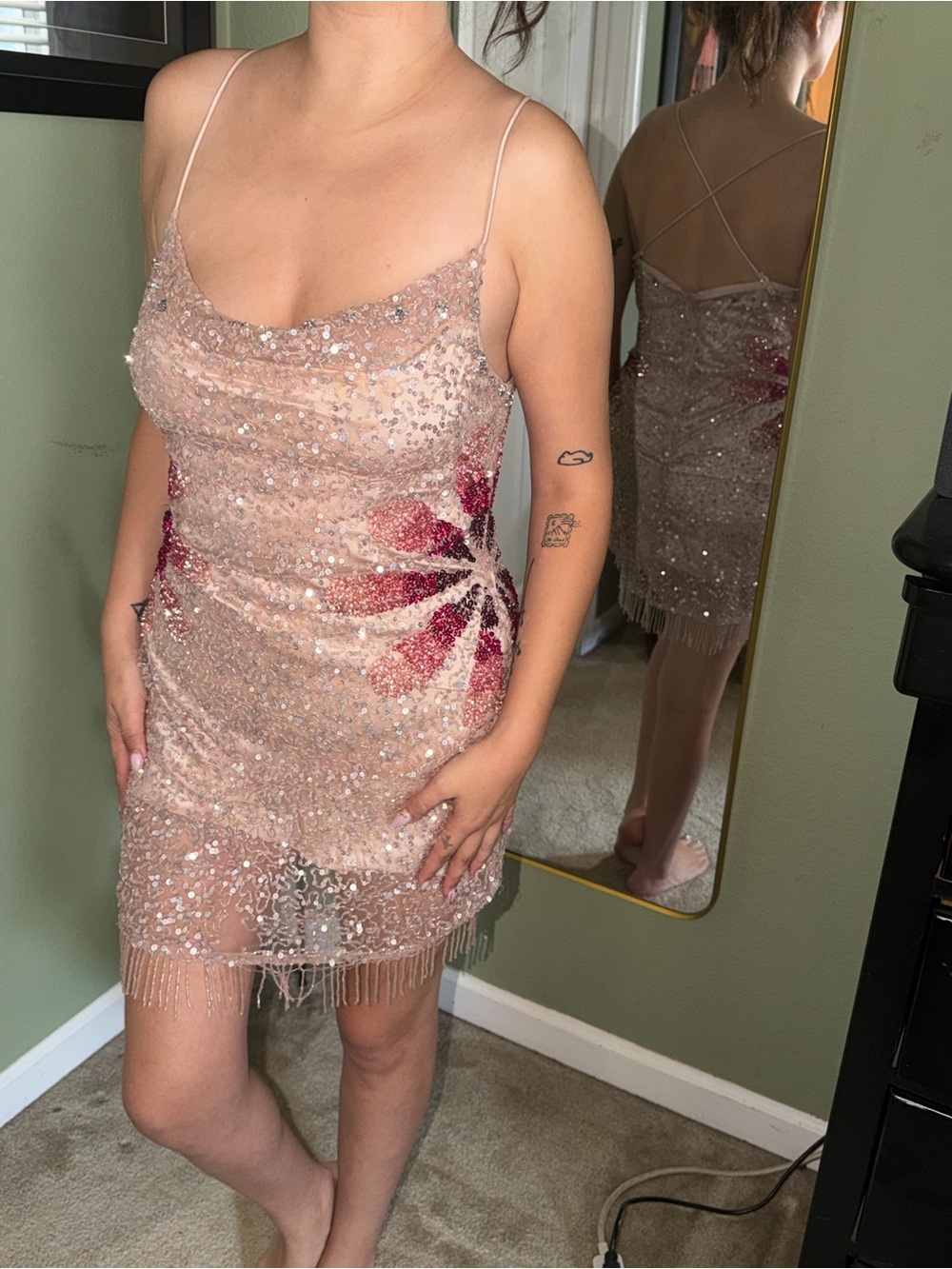 Bellini Sequin Dress in Cherry Blossom - Picture 3 of 5